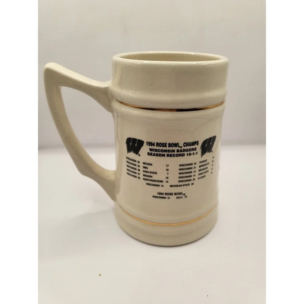 Vintage 1994 Wisconsin Badgers Rose Bowl Champions Stein